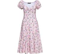 Queen Kerosin - Vestito swing da donna con stampa a barboncino rosa L Rosa
