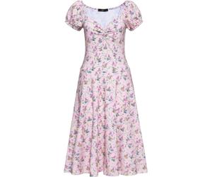 Queen Kerosin - Vestito swing da donna con stampa a barboncino rosa M Rosa