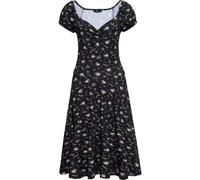 Queen Kerosin - Vestito swing da donna con stampa Howdy Allover - Nero L Nero