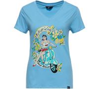 Queen Kerosin Vintage Love Maglietta da donna, blu, taglia 3XL per donne