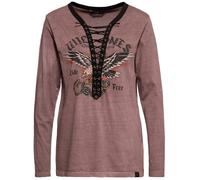 Queen Kerosin Wild Ones Ride Free Donna Longsleeve, rosa, taglia XS per maschi