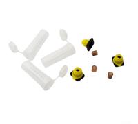Queen - Kit di allevamento per apicoltura - Confezione da 100 bicchieri marroni, 10 portabicchieri per batteria, 10 supporti per canne e 10 gabbie bigodini - in plastica Queen Bee Bree