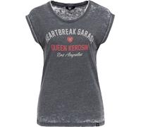 Queen Maglietta da donna Paraffin Enzyme Wash "Heartbreak Garage" QKI41014 M Nero