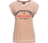 Queen Maglietta da donna Paraffin Enzyme Wash "Heartbreak Garage" QKI41014 XL Marrone
