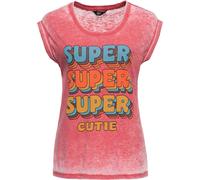 Queen Maglietta da donna Paraffin Enzyme Wash "Super Super" QKI41013 S Rosa