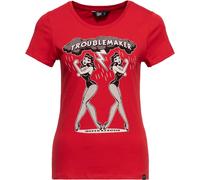 Queen Maglietta Kerosin Basic da donna "Trouble Maker" QKI31002 XS Rosso