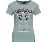 Queen Maglietta Kerosin Basic da donna "Trouble Maker" QKI31002 XXL Verde