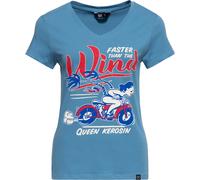 Queen Maglietta Kerosin Basic Donna Collo a V "Wind" QKU41018 XL Blu