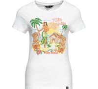Queen Maglietta Kerosin Donna Basic "Tiki Lagoon" QKU41012 M Bianco