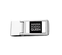 Queen Mahjong Game Art Deco Fashion Slim Money Clip Acciaio Holder Pocket Wallet