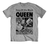 Queen Maglietta News of the World 40th Front Page Unisex Grey XL