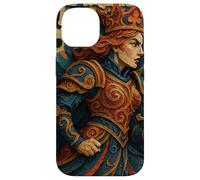 Queen of Club Warrior Armor Medieval Fantasy Lucky Poker Custodia per iPhone 14