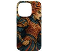 Queen of Club Warrior Armor Medieval Fantasy Lucky Poker Custodia per iPhone 14 Pro
