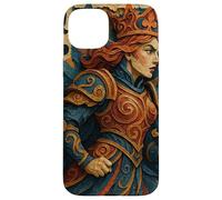 Queen of Club Warrior Armor Medieval Fantasy Lucky Poker Custodia per iPhone 15 Plus