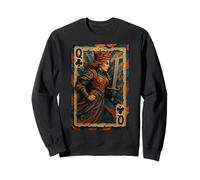Queen of Club Warrior Armor Medieval Fantasy Lucky Poker Felpa