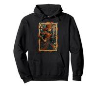 Queen of Club Warrior Armor Medieval Fantasy Lucky Poker Felpa con Cappuccio