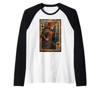 Queen of Club Warrior Armor Medieval Fantasy Lucky Poker Maglia con Maniche Raglan