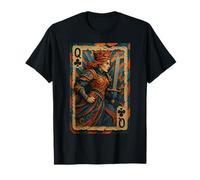 Queen of Club Warrior Armor Medieval Fantasy Lucky Poker Maglietta