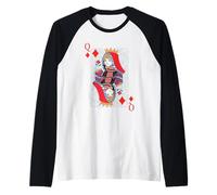 Queen of Diamonds - Carte da Poker per Blackjack Maglia con Maniche Raglan