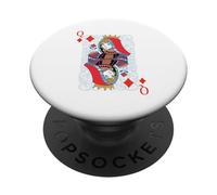 Queen of Diamonds - Carte da poker per blackjack PopSockets PopGrip Adesivo