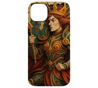 Queen of Diamonds Playing Card Paper Cut Lucky Poker Custodia per iPhone 14 Plus
