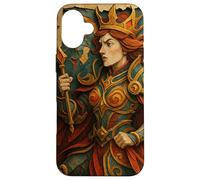Queen of Diamonds Playing Card Paper Cut Lucky Poker Custodia per iPhone 16 Plus