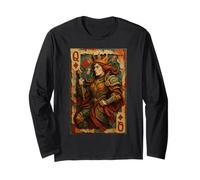 Queen of Diamonds Playing Card Paper Cut Lucky Poker Maglia a Manica