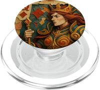 Queen of Diamonds Playing Card Paper Cut Lucky Poker PopSockets PopGrip per MagSafe