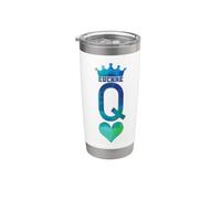 Queen of Euchre Hearts Mazzo di carte da gioco Bicchiere termico in acciaio inox doppia parete