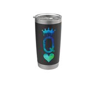 Queen of Euchre Hearts Mazzo di carte da gioco Bicchiere termico in acciaio inox doppia parete