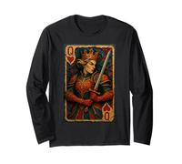Queen of Heart Playing Card Paper Cut Lucky Poker Maglia a Manica