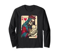 Queen of Hearts Hugging Cat Lover Maglia a Manica