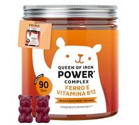Queen of Iron Power Complex - Integratore Ferro - Difese Immunitarie Gummies - Altamente dosate con Vitamina B12, B1, B6, C, D, Iodio - 90 pezzi (3 mesi) - Senza zucchero, Vegane - Bears with Benefits