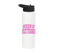 Queen Of Multitasking Funny Sarcastic Saying Stainless Steel Insulated Water Bottle