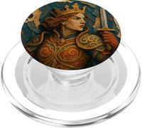 Queen of Spades Warrior Medieval Fantasy Card Lucky Poker PopSockets PopGrip per MagSafe