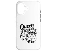 Queen of the Alley Funny Trash Panda Raccoon Custodia per iPhone 16