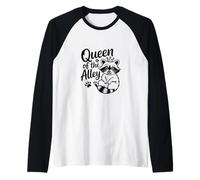 Queen of The Alley Funny Trash Panda Raccoon Maglia con Maniche Raglan