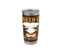 Queen Of The Kitchen Cute Chef Cooking Donne Ragazze Abbigliamento Bicchiere termico in acciaio inox doppia parete
