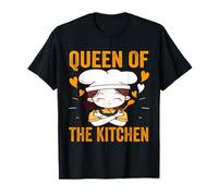 Queen Of The Kitchen Cute Chef Cooking Donne Ragazze Abbigliamento Maglietta