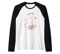 Queen Of The Roller Skates - Pattini a rotelle con fiocchi rosa Maglia con Maniche Raglan
