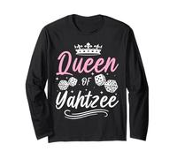 Queen of Yahtzee Gioco di Dadi Game Night Maglia a Manica