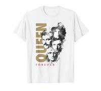 Queen Official Faces Ink Forever Maglietta, Uomo, Bianco, S