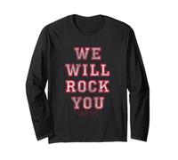 Queen Official We Will Rock You Rosa Maglia a Manica Maglia a Manica