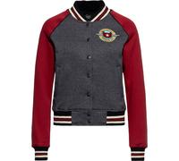 Queen Paraffin Giacca college da donna in felpa " Wonthe Cat" QKI34003 XS Grigio