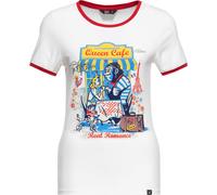 Queen Paraffin Ladies Vintage Cont-shirt "Queen Cafe" QKU41002 S Bianco