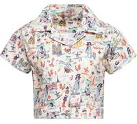 Queen Paraffina Donna Aop Camicetta vintage "Paris" QKU45005 L Bianco