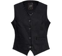 Queen Paraffina Gilet donna gessato retrò QKU49007 XXL Nero