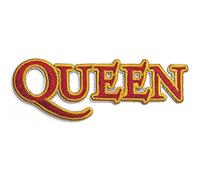 Queen - Rock Off officially licensed products Queen Patch Cut Out Band Logo Nuovo Ufficiale Embroidered Woven Iron On Size Accessory Size