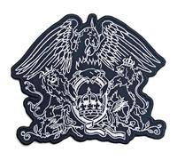 Queen - Rock Off officially licensed products Queen Patch Cut Out Crest Band Logo Nuovo Ufficiale Embroidered Woven Iron On Size Accessory Size