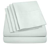 Queen Sheets - Set di lenzuola per letto matrimoniale, 6 pezzi, collezione Supreme 1500, in microfibra spazzolata fine, con tasca profonda, 2 federe extra, per letto matrimoniale, colore: menta